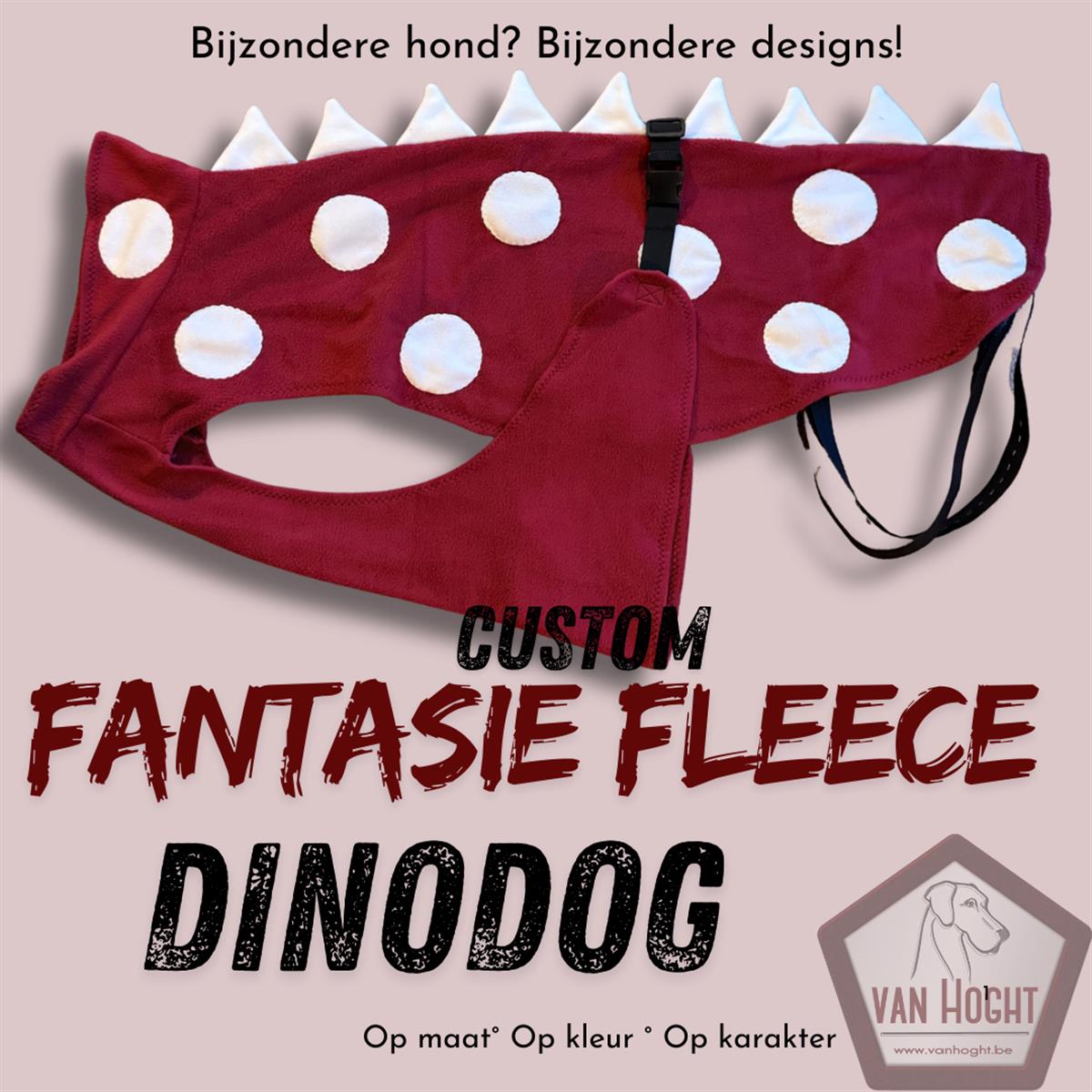 Custom fantasie - Maat 90-Dinodog Berry frost